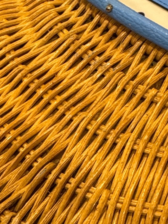 kate spade Tide Pool Blue Leather & Wicker Woven Crossbody Bag - Picture 15 of 17